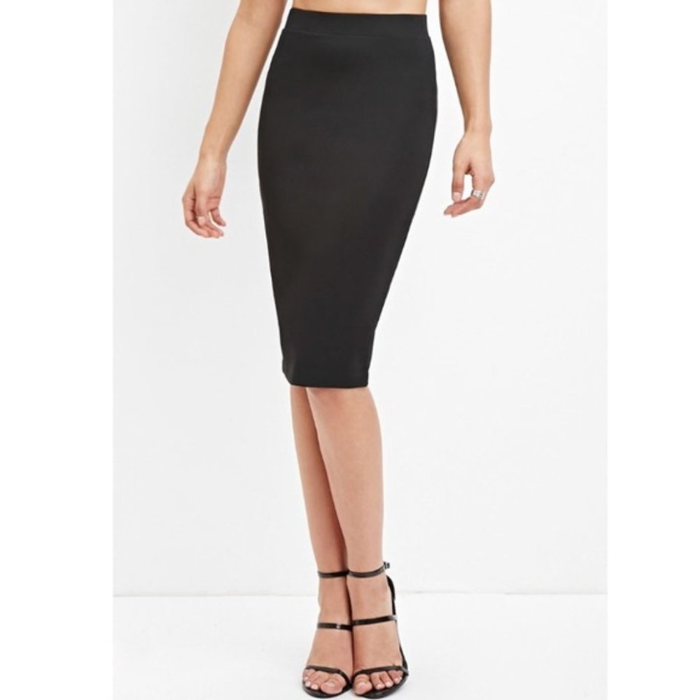 NWOT black Pencil Skirt work stretchy midi bodycon